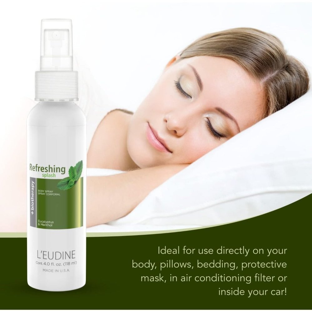 L'EUDINE Salpicadura refrescante con aceite de eucalipto, spray para el cuidado